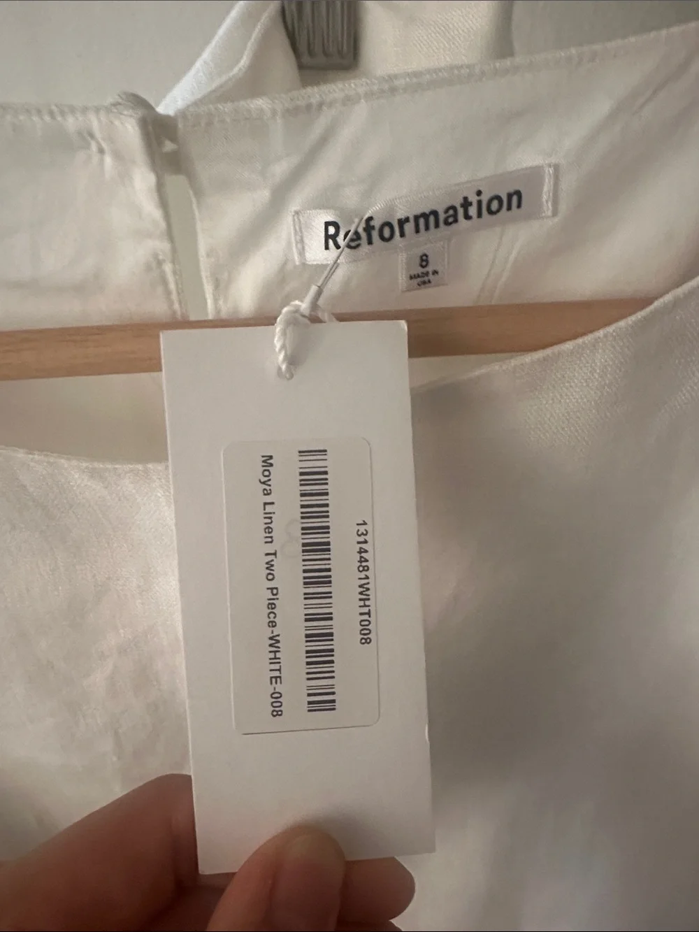 Reformation Moya Linen Two Piece Ivory - Size 8 - Picture 2 of 4